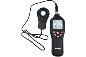 TEKCOPLUS Digitaler Licht Lux Meter mit Datenprotokollierung. Messbereich 0 bis 200.000 Lux mit Abnehmbaren Sensoren zur Messung der Lichtverschmutzung im Freien und im Haushalt