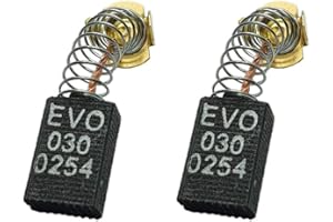 LAZER ELECTRICS Motor Carbon Brushes Pair for Evolution RAGE3-S & Fury 3-S Mitre Saw, Drills (Alt to 030-0254, 6 x 10 x 15/16mm)