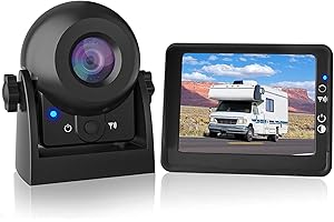 MHCABSR Wireless Reversing Camera Kit, 3.5'' LCD Monitor, IP68 Waterproof, Wide View Angle, Night Vision, Adjustable Reverse Camera for Cars, Trucks, Trailers, RVs