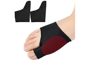 DYKOOK Bunion Relief Sleeve Gel Bunion Pads Big Toe Side Protector Socks,Non-Surgical Correction Sock with Gel Foot Care Cushion Toe Brace Pads for Corn,Calluses,Blister Preventing-Black & L-1 pair