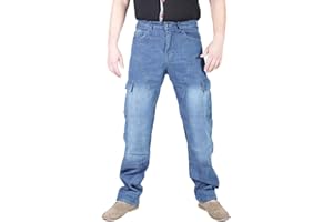 Juicy Trendz Men’s Motorcycle Jeans – Protective Denim Biker Trousers with Aramid Lining, Removable Knee & Hip Pads for Motorbike Riders