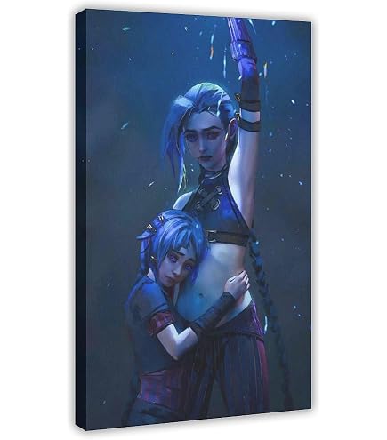 Lot 3 Posters Toile Arcane – Jinx & Personnages – 30x45 Cm Sans Cadre – Décoration Chambre Anime Gamer