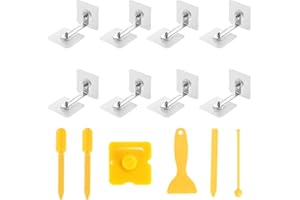 Demarsen 14 Ensembles Ancrages Muraux pour Meubles, Anti-Basculement Ancrages Kit Sans Perçage, Ajustable Ancrage de Sécurité de Meuble avec Outils de Calfeutrage pour Protection des Bébés et Animaux