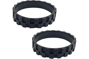 TUKEVA 2 Pcs Roboter-Staubsauger Reifenhaut Antriebsriemen für Staubsauger für Roborock S50 T6 T7 S5 S6 Staubsauger ersatz reifenhaut für Mijia 1S Staubsauger Reifen Leder Ring Zubehör (Schwarz)