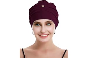 Osvyo Turbans chimio pour femme - Chapeau de perte de cheveux - Coton léger - Emballage scellé - Taille unique