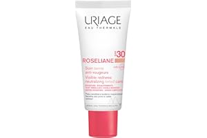 Uriage Roseliane CC Cream SPF30 - Extrait de Ginseng - Masque les Rougeurs, Unifie le Teint, Apaise Durablement - Crème Visage Teintée - Convient aux Peaux Sensibles à Rougeurs - Non Comédogène - 40ml