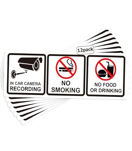 3 x NO Smoking Eating Drinking in This Vehicle Sticker Printed Vinyl Label Taxi