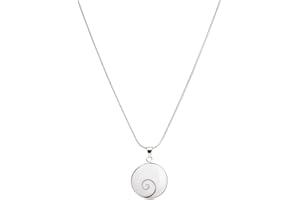 Vurmashop Colgante Ojo de Santa Lucía de Plata | Ojo de Shiva | 23mm de diámetro | Collar Artesanal con Cadena 45cm Níquel-Free | Inspiración Mediterránea I Collar Plateado con Concha de Color Blanco