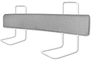 Froadp Sponde Letto Bambini Protezione Anticaduta del Letto Altezza Regolabile Protezione del Bordo Letto con Cerniera e Bottone Automatico Protezione per Letto Portatile (150cm, Grigio Lino)