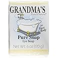 GRANDMA'S PURE & NATURAL Lye Soap Bar - 6.0 oz Unscented Face Body Wash Cleans with No Detergens, Dyes Fragrances - 60018 (8 Pack)