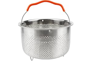 ZJIVQO Steamer Basket for Instants Pot Steamer Insert Baskets with Silicone Covered Handle Stainless Steel Vegetable Steamer Basket for Pots Dumpling Rice Veggie Fish Seafood Cooking,3L