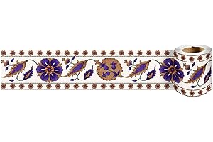 Dostear Frises Papier Peint Fleurs Pourpres 10cm X 240cm Moulure Murale Autocollant Murals Adhesif Murale Plinthe Adhesive Pvc