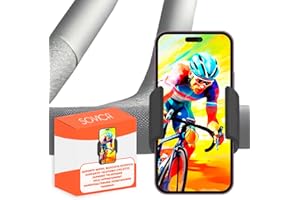 Sovica Handyhalterung Heimtrainer Fahrrad universell Indoor Cycling Bike Spinning Bike fitnessbike passend für Smartphones bis zu 7,6" Bildschirmgröße handyhalterung fahrradtrainer schwarz