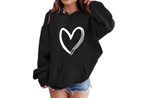 SoLu DAY8 Kids Girls Sweatshirt Hoodie Age 3-10 Years Trendy Girls School Blouse Pullover Hoody Long Sleeve Winter Oversized Cartoon Cute Casual Sports Sweater