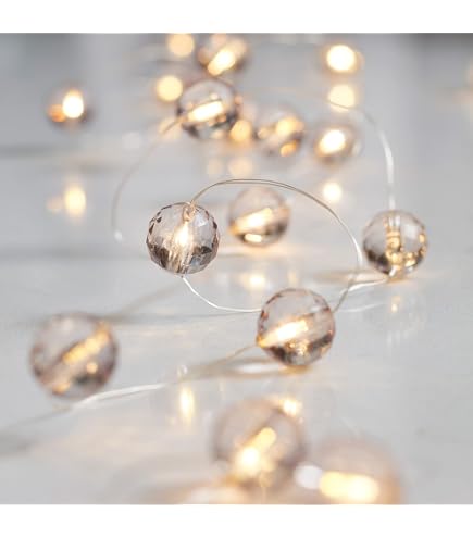 Nipach 2er Set Lichterkette „Perlen + Blätter“ – 20 LED Warmweiß, Mit Timer, Batteriebetrieb, Für Weihnachten, Party & Deko