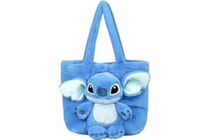 GWAWG Niedliche Plüsch-Umhängetasche, Cartoon-Plüschtasche, weiche Kinderhandtasche, Reisetasche, Geburtstagsgeschenke, blau, 18x