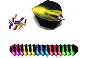 ToBeIT Lot de 15 protections de fléchettes en aluminium + 15 ailettes pour fléchettes - 15 protections pour ailettes de fléchettes