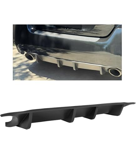 Gloss Black Rear Bumper Diffuser Addon Lip For Chrysler 300 2010-2019 – 4pc Curved Fin Kit