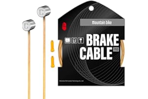 CNCLOL Câble de frein CNC pour vélo - Câble de frein de vélo - Pour Shimano SRAM - 2800 mm - Avec embouts pour VTT - Doré