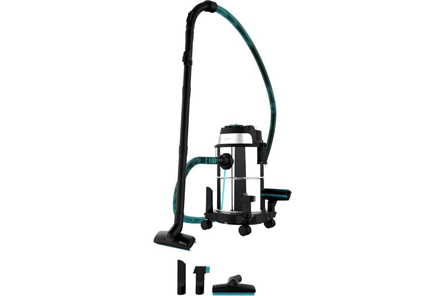 Cecotec Aspirador de Sólidos y Líquidos de 16 L Conga Rockstar Wet & Dry Steel. 1200 W, 20 kPa, Doble función: Aspirador y So