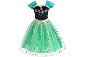 Lito Angels Costume da Incoronazione Principessa Anna per Bambina, Vestito da Festa di Compleanno, Verde