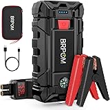 BRPOM Avviatore Batteria Auto, 4000A Avviatore di Emergenza per Auto/Moto, (Motori Fino a 8.0L Gas o 6.5L Diesel) Torcia a LE