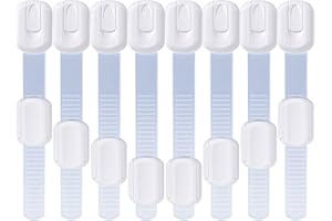 Kindersicherung für Schrank und Schubladen, Schubladensicherung Lookka 3M-Kleber mit verstellbaren Riemenverschlüssen für kindersichere Küchenschr änke, Schubladen, Geräte und Backofen (8 Stück)