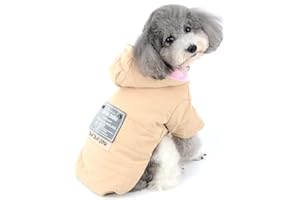Zunea Abrigo de invierno para perros pequeños ropa para cachorros de algodón suave acolchado suéter abrigo linda chaqueta sudadera otoño clima frío ropa mascota chihuahua perrito ropa beige L