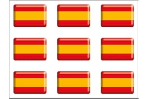 Artimagen - Pegatina Bandera España Rectángulo 9 uds. RESINA.