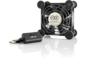 AC Infinity MULTIFAN S1, Leiser 80mm USB Lüfter für Receiver DVR Playstation Xbox Computer Schrank Kühlung