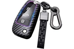 ontto Etui na kluczyki samochodowe, etui na kluczyki pasuje do Audi A1, A3, 8P, 8L, A4, A5, B6, B7, A6, A7, C5, C6, 4F, Q3, Q5, Q7, Q8, TT, S3, S4, S6, RS, akcesoria, plastikowy pokrowiec, etui na