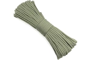 PSKOOK 100 FT (31 Meters) Paracord 7 Strand 4mm Assorted Colors of Tactical Parachute Rope for Outdoor Camping