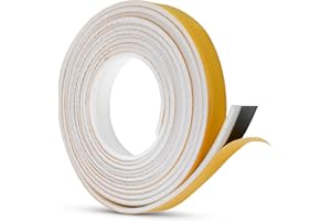 BONOVONO Flatro 5.2M Surface Mounted Self Adhesive Intumescent Seal Strip for Fire, Smoke, Draft and Insect Protection (1, White)