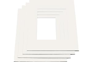 LIVINGTREE 5X Passepartout Creme (Außengröße: 30x40 cm/Innengröße: 20x30 cm) für Fotos und Bilderrahmen, 1,4mm stark, Museumsqualität, 45° Schnittkante, Made in Germany