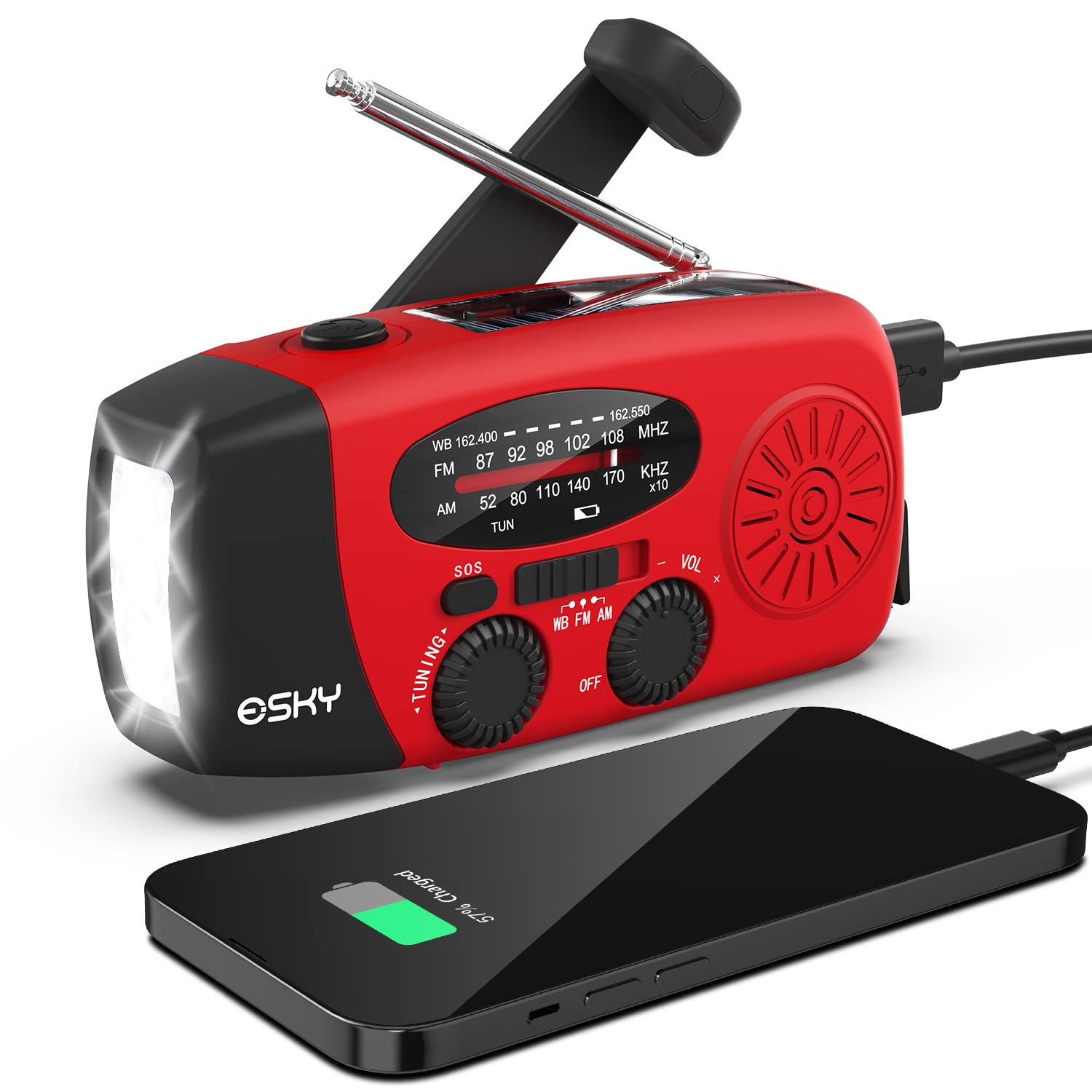 Esky Upgraded Portable Emergency Weather Radio Review with Power Bank