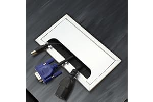 Evotrade Passacavo per Scrivania in Alluminio Quadrato o Rettangolare per Casa,Ufficio, Camera, Soggiorno, Studio o Scuola Organizzatore Cavi Computer (80x160mm)