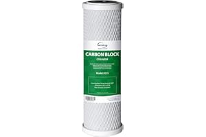 iSpring FC15 Cartucho de Filtro de Agua Bloque de Carbón CTO de 5 Micras 10" de Repuesto para el Sistema de Filtración de Ósmosis Inversa por Ósmosis Bajo el Fregadero, 10" x 2-1/2"