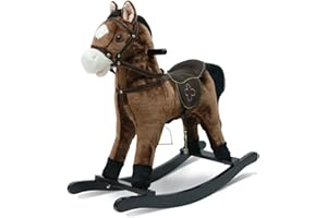 Bayer Chic 2000 405-04 - Schaukelpferd Joe, Schaukeltier mit Sound, Dunkelbraun, Klein