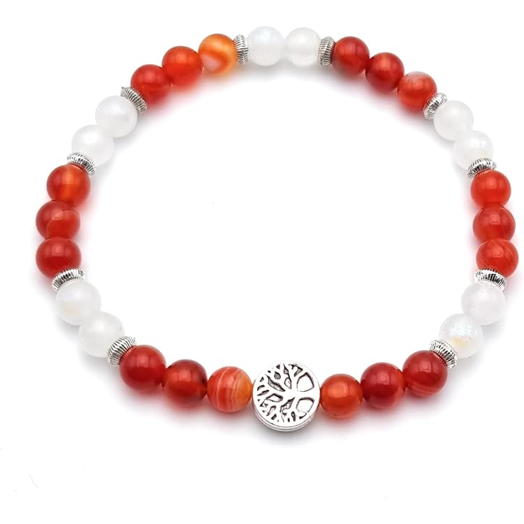 Bracelet Porte-bonheur Pour Femme Enceinte - Pierre De Lune Et Agate, Réglable, Cadeau Grossesse Ou Naissance - 9