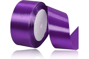 XMASOLD Lila Satinbands 40mm Breit, 22 Meters Schleifenband, Geschenkband für Geschenkverpackungen, DIY Handwerk, Blumensträuße, Nähprojekte, Schleifenherstellung, Geburtstags- und Hochzeitsdekorationen
