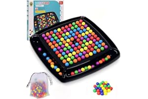 PASLFC Intellectual Chessboard Double Duel, 120 Pieces Colourful Balls, Elimination Board Game, Rainbow Ball Board Game, Chess Board Colourful Balls
