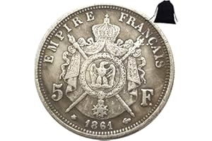 FKaiYin 1861 - Pièce de monnaie française sculptée historique - Pièce de monnaie romaine commémorative - Pièce de monnaie européenne non circulée + sac KaiKBax - Outil d'enseignement pour les enfants