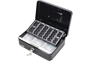 HMF 10022-02 Caisse à Monnaie 25 x 18 x 9 cm, monnayeur, noir