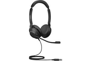 Jabra Evolve2 30 Headset – Noise Cancelling Microsoft Teams Certified Stereo Headphones with 2-Microphone Call Technology – USB-A Cable – Black