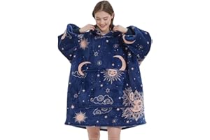 FELOVE Sweat à Capuche Surdimensionné,Hoodie Couverture Couverture a Capuche Hive，Plaid à Manche Polaire Pull Femme Homme Adulte Chaud,avec Poches Portables aux Adultes,Hommes,Femmes,Adolescents