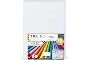 m-office Feutrine Loisir Créatif, Feutrine de Couleurs, Douce et Flexible, Matériau pour Couture, Tissus Patchwork, Idéale pour Projets DIY, Artisanat ou Décoration, 40x60cm (Blanc, 10 pcs)
