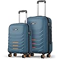 Safari Crescent 8 Wheels Set of 2, Cabin & Check-in Trolley Bags Hard Case Polycarbonate 360 Degree Wheeling System Luggage, Travel Bags, Suitcase for Travel, Trolley Bags for Travel, Ink Blue