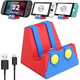 HEIYING Switch şarj istasyonu, Nintendo Switch 2, Lite ve OLED ile uyumlu | Sağlam ABS g&ouml;vdeli taşınabilir şarj standı ve &ccedil;eş