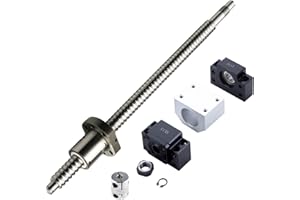 CNCMARKET Kugelumlaufspindel SFU1605-800mm Linearführung mit 1605 Gehäusehalterung und BK/BF12 Kugelumlaufspindelstützen für Graviermaschine