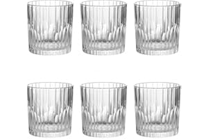 UNISHOP Set de 6 Vasos de Agua y Bebidas Alcohólicas, Vasos de Cristal Transparentes de 310ml, Aptos para Microondas y Lavavajillas